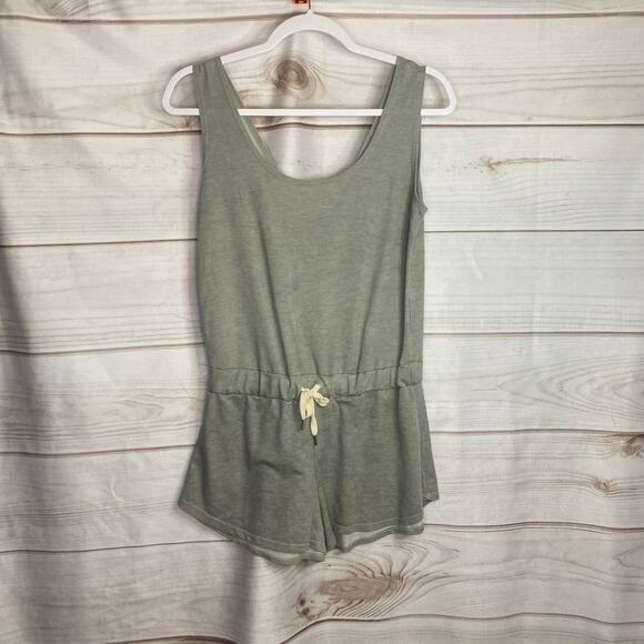 Rebel Sugar Gray Surplice Neckline Sleeveless Tie-Front Romper - Picture 1 of 6